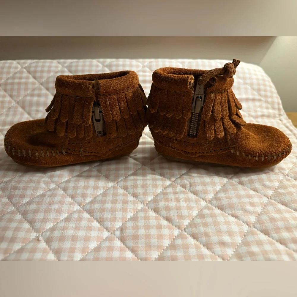 Minnetonka Baby Tan Moccasin Boots